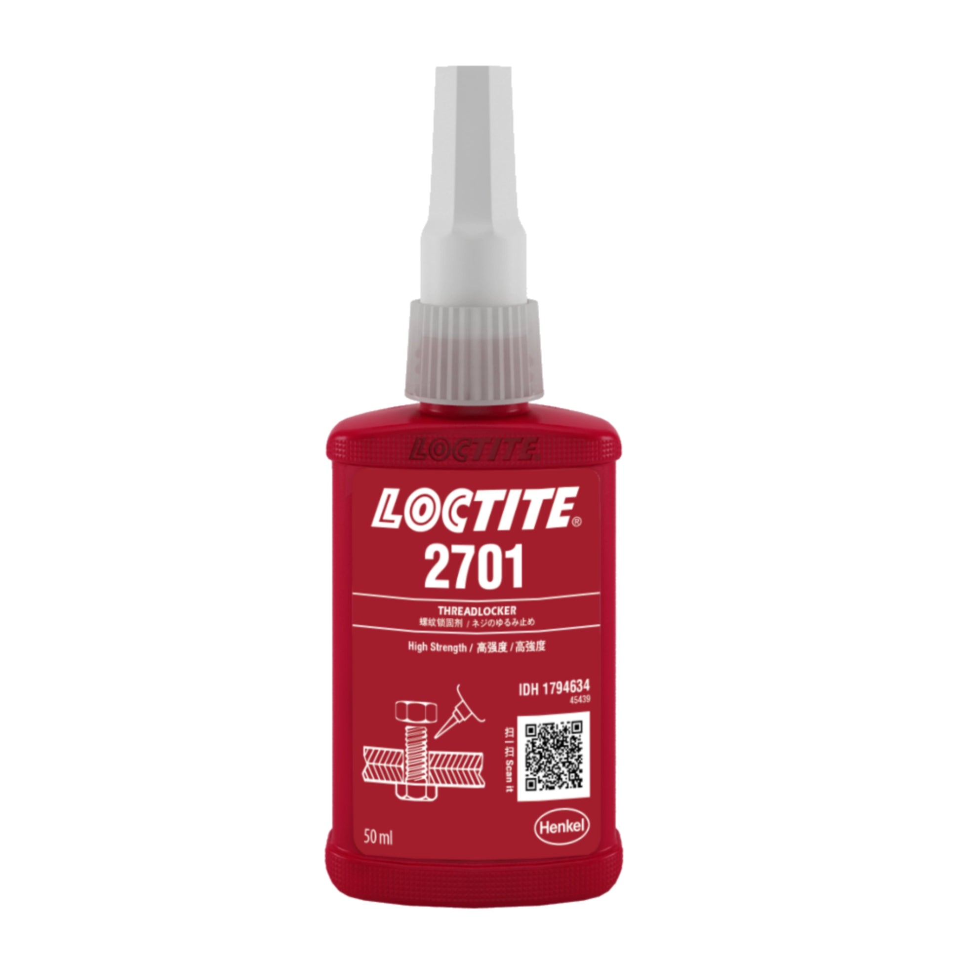 Loctite 2701 High Strength Chrome Plated Thread Locker Green-Materiomart	