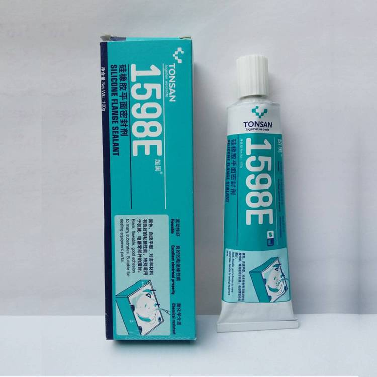 TONSAN 1598E Silicone Rubber Flat Sealant Black