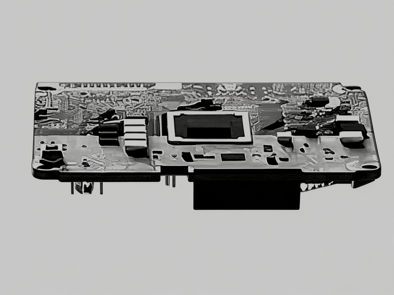 Chip encapsulation and conformal coating on a mainboard.